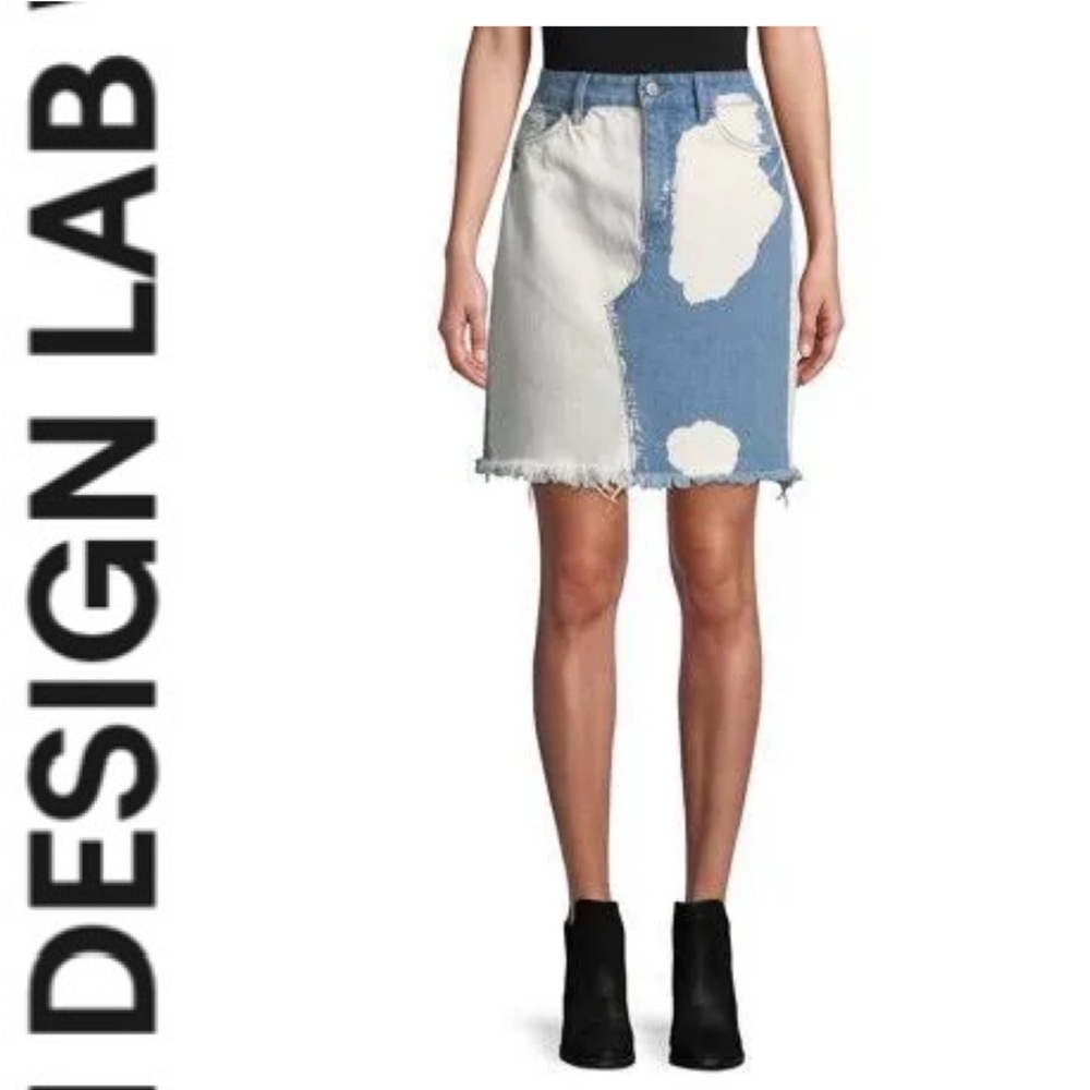 Design Lab by Lord & Taylor Bleached Out Denim Skirt 27